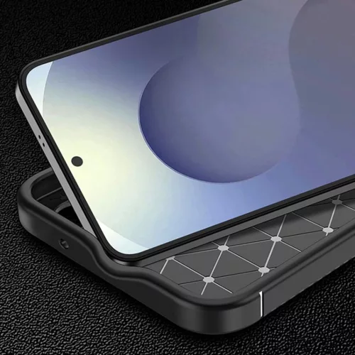 Techsuit - CarbonFiber szilikon tok - Samsung Galaxy S25 FE - Fekete