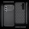 Techsuit - CarbonFiber szilikon tok - Samsung Galaxy S25 FE - Fekete