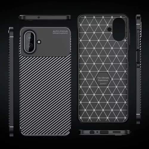 Techsuit - CarbonFiber szilikon tok - Samsung Galaxy A07 4G - Fekete