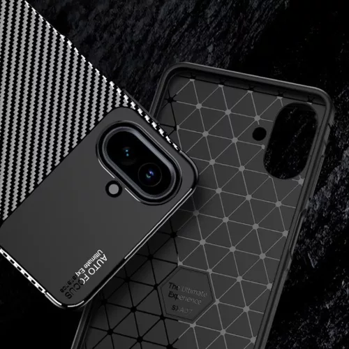Techsuit - CarbonFiber szilikon tok - Samsung Galaxy A07 4G - Fekete
