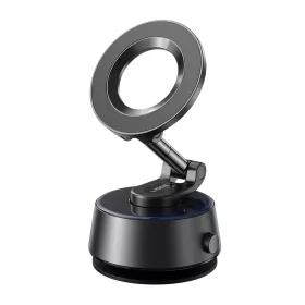  Lisen - Autós tartó A690 (YL0225060004) - Műszerfalra, Smart Suction, MagSafe, 360°, Type-C Cable, Ring, 130mAh - Space Gray