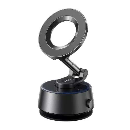 Lisen - Autós tartó A690 (YL0225060004) - Műszerfalra, Smart Suction, MagSafe, 360°, Type-C Cable, Ring, 130mAh - Space Gray
