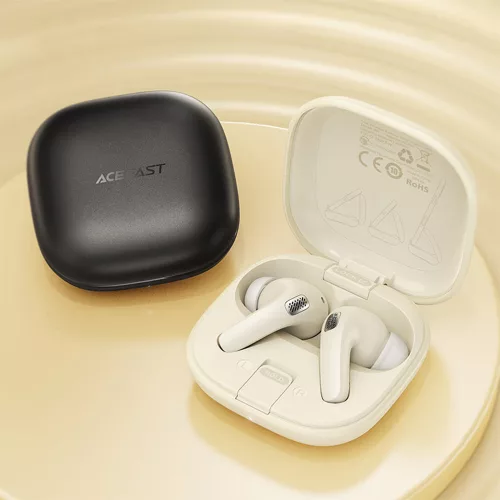 Acefast - Vezeték nélküli fülhallgató (W4) - Fülbe helyezhető TWS, BT v5.4, ENC zajszűrés, beépített telefontartóval, IPX4, 350mAh - Fekete