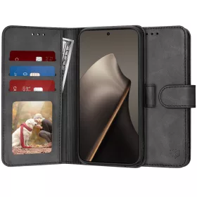 Techsuit - Diary Book kinyitható tok - Xiaomi 15T - Fekete