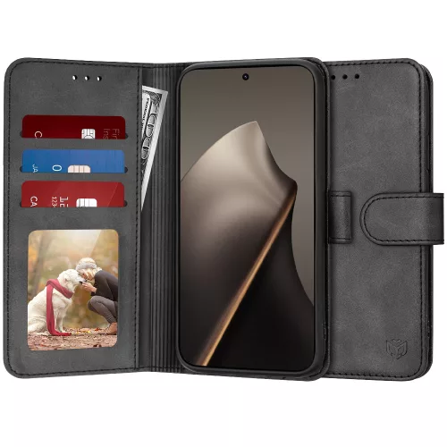 Techsuit - Diary Book kinyitható tok - Xiaomi 15T - Fekete