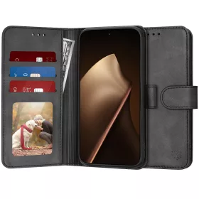  Techsuit - Diary Book kinyitható tok - Xiaomi 15T Pro - Fekete