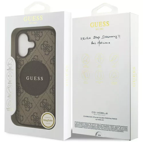 Guess - 4G Kör Klasszikus Logó MagSafe (GUHMP17SP4PGRSGW) - iPhone 17 - Barna