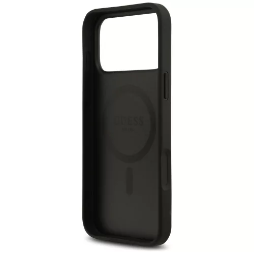 Guess - Keménytok 4G Virágmintás MagSafe (GUHMP17LP4ROPEMCK) - iPhone 17 Pro - Fekete