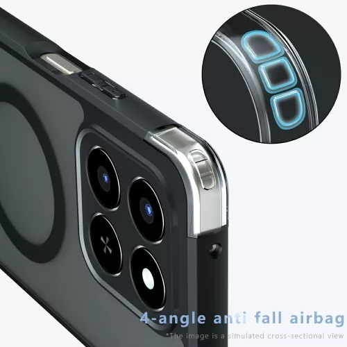 Techsuit - PureFrost MagSafe Ütésálló tok - Honor 400 Smart 5G / 400 Smart 4G / X7d 4G - Matt fekete