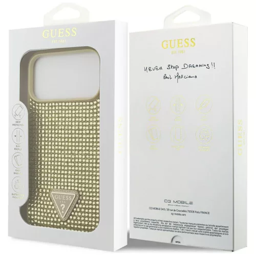 Guess - Strassz Háromszög Logó (GUHCP17LHDGTPD) - iPhone 17 Pro - Arany