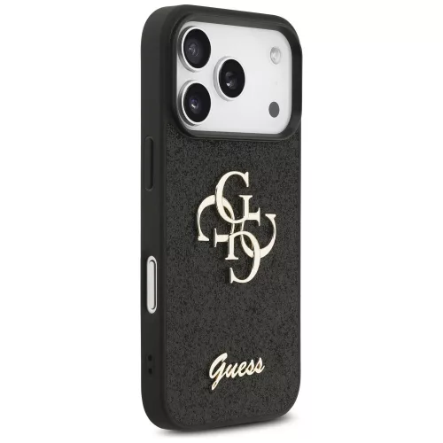 Guess - Rögzített Csillámos Nagy 4G (GUHCP17LHG4SGK) - iPhone 17 Pro - Fekete