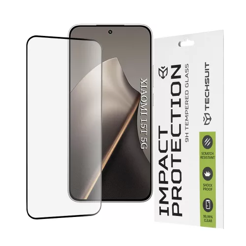 Techsuit - 111D Full Cover / Full Glue üvegfólia - Xiaomi 15T - Fekete széllel