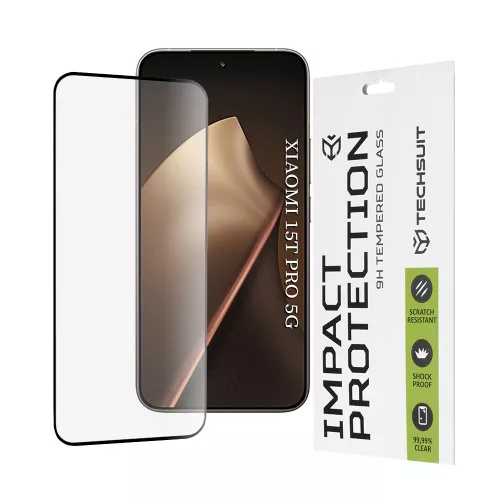 Techsuit - 111D Full Cover / Full Glue üvegfólia - Xiaomi 15T Pro - Fekete széllel
