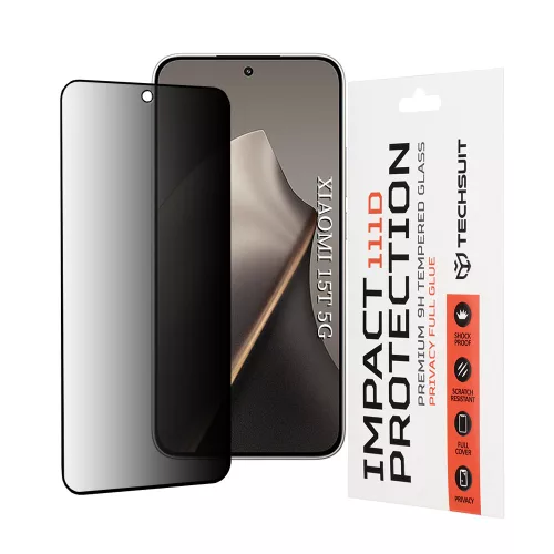 Techsuit - 111D Privacy Full Glue - Xiaomi 15T - Black