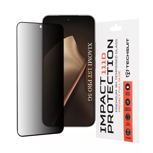 Techsuit - 111D Privacy Full Glue - Xiaomi 15T Pro - Black