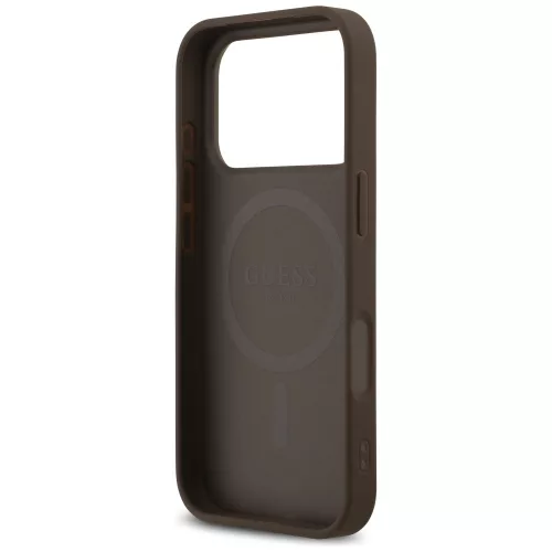 Guess - Bőr 4G Háromszög Strassz MagSafe (GUHMP17LP4TDPLW) - iPhone 17 Pro - Barna