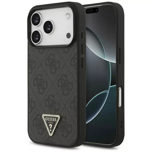 Guess - Leather 4G Triangle Strass MagSafe (GUHMP17XP4TDPLK) - iPhone 17 Pro Max - Black