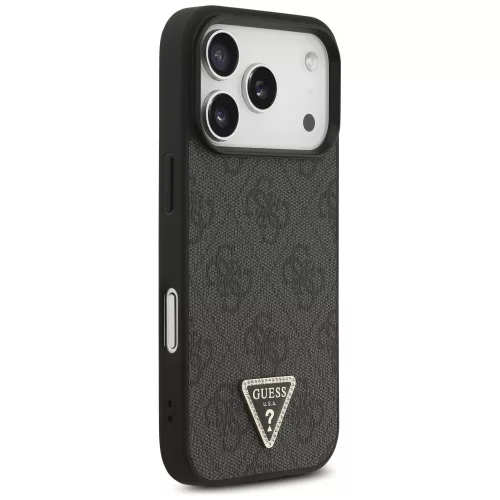 Guess - Leather 4G Triangle Strass MagSafe (GUHMP17XP4TDPLK) - iPhone 17 Pro Max - Black