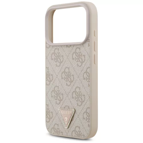 Guess - Bőr 4G Háromszög Strassz MagSafe (GUHMP17XP4TDPLP) - iPhone 17 Pro Max - Rózsaszín