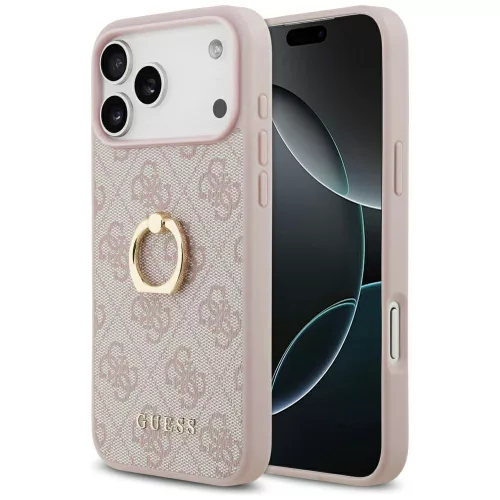Guess - Keménytok 4G Gyűrűs Tartó (GUHCP17X4GMRPI) - iPhone 17 Pro Max - Rózsaszín