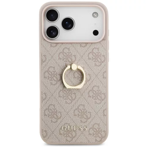 Guess - Keménytok 4G Gyűrűs Tartó (GUHCP17X4GMRPI) - iPhone 17 Pro Max - Rózsaszín