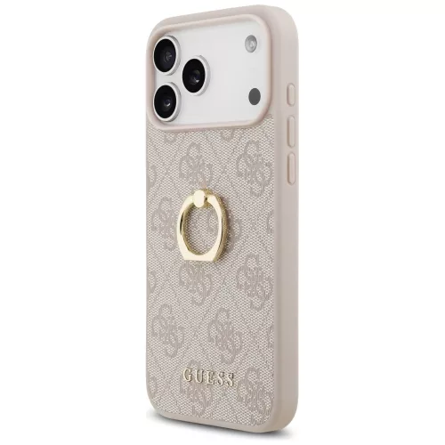Guess - Keménytok 4G Gyűrűs Tartó (GUHCP17X4GMRPI) - iPhone 17 Pro Max - Rózsaszín