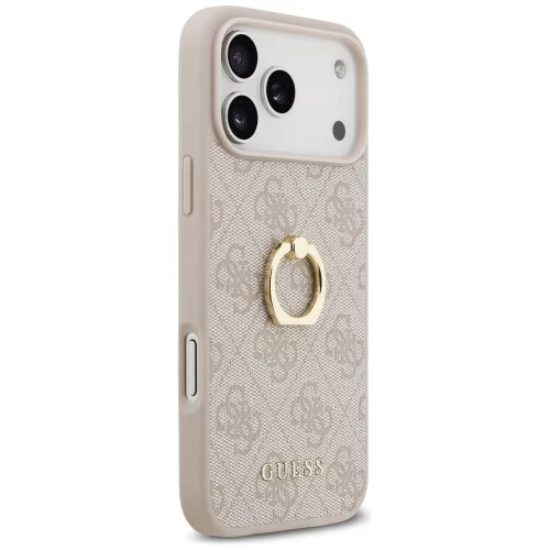 Guess - Keménytok 4G Gyűrűs Tartó (GUHCP17X4GMRPI) - iPhone 17 Pro Max - Rózsaszín