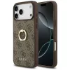 Guess - Keménytok 4G Gyűrűs Tartó (GUHCP17X4GMRBR) - iPhone 17 Pro Max - Barna