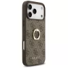 Guess - Keménytok 4G Gyűrűs Tartó (GUHCP17X4GMRBR) - iPhone 17 Pro Max - Barna
