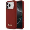 Guess - Szilikon Fém Logó Felirat MagSafe (GUHMP17LSMBSLM) - iPhone 17 Pro - Piros