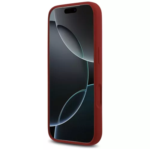 Guess - Szilikon Fém Logó Felirat MagSafe (GUHMP17LSMBSLM) - iPhone 17 Pro - Piros