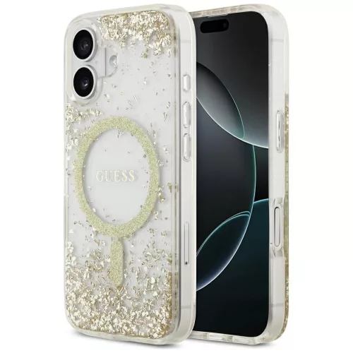Guess - Gyanta Aljú Csillámos MagSafe (GUHMP17SRGRGED) - iPhone 17 - Arany