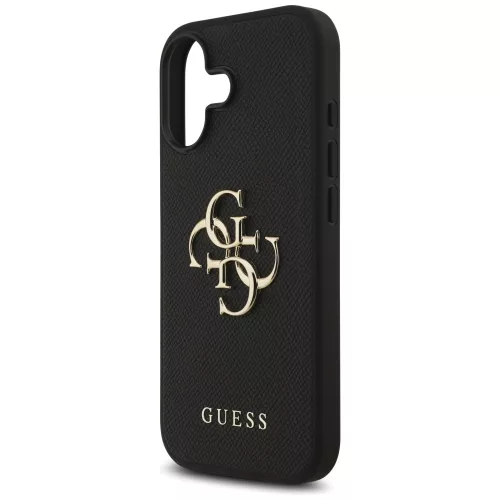Guess - Keménytok 4G Szemcsézett Nagy és Klasszikus Logó (GUHCP17SPGT4MBK) - iPhone 17 - Fekete