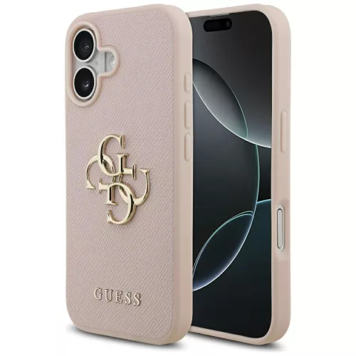 Guess - Keménytok 4G Szemcsézett Nagy és Klasszikus Logó (GUHCP17SPGT4MBP) - iPhone 17 - Rózsaszín