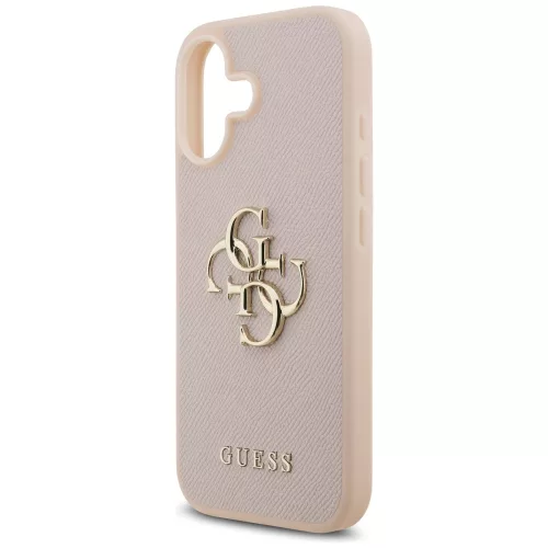 Guess - Keménytok 4G Szemcsézett Nagy és Klasszikus Logó (GUHCP17SPGT4MBP) - iPhone 17 - Rózsaszín