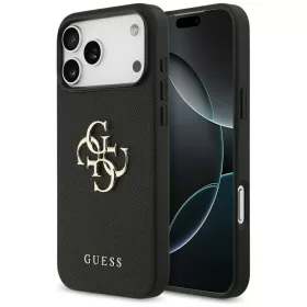   Guess - Keménytok 4G Szemcsézett Nagy és Klasszikus Logó (GUHCP17XPGT4MBK) - iPhone 17 Pro Max - Fekete