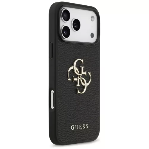 Guess - Keménytok 4G Szemcsézett Nagy és Klasszikus Logó (GUHCP17XPGT4MBK) - iPhone 17 Pro Max - Fekete