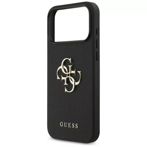 Guess - Keménytok 4G Szemcsézett Nagy és Klasszikus Logó (GUHCP17XPGT4MBK) - iPhone 17 Pro Max - Fekete