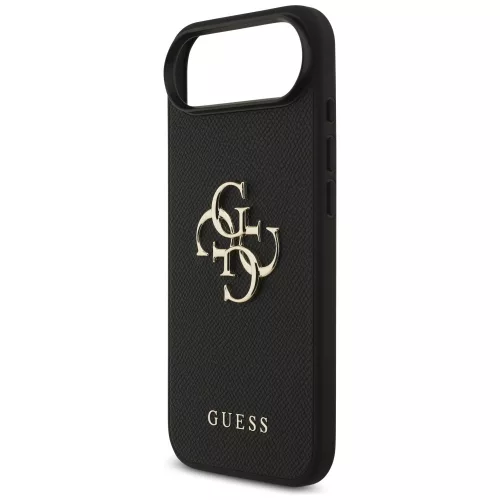 Guess - Keménytok 4G Szemcsézett Nagy és Klasszikus Logó (GUHCP17MPGT4MBK) - iPhone 17 Air - Fekete