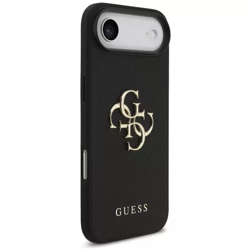 Guess - Keménytok 4G Szemcsézett Nagy és Klasszikus Logó (GUHCP17MPGT4MBK) - iPhone 17 Air - Fekete
