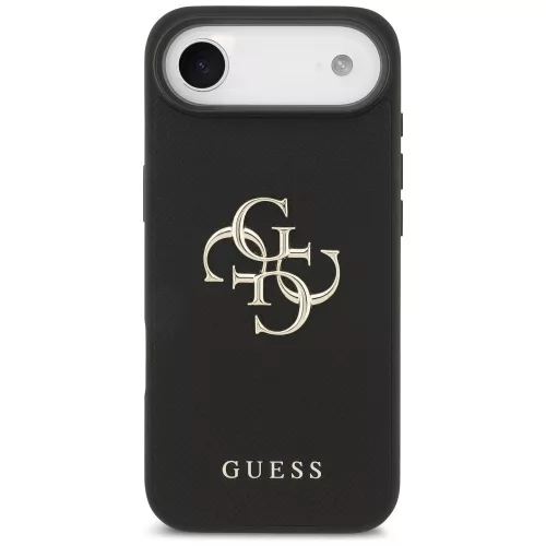 Guess - Keménytok 4G Szemcsézett Nagy és Klasszikus Logó (GUHCP17MPGT4MBK) - iPhone 17 Air - Fekete