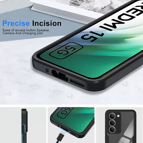 Techsuit - ColorVerse 360 tok kijelzővédővel - Xiaomi Redmi 15 4G / Redmi 15 5G - Fekete