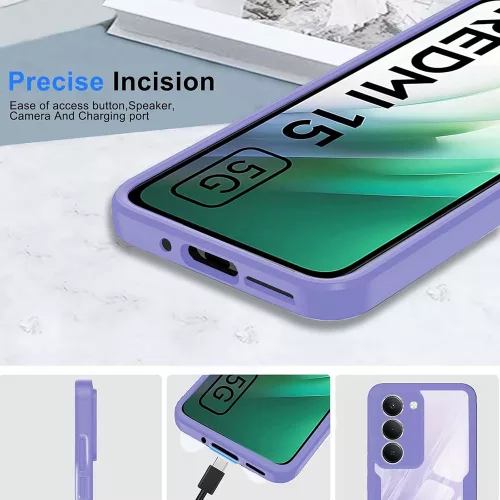 Techsuit - ColorVerse 360 tok kijelzővédővel - Xiaomi Redmi 15 4G / Redmi 15 5G - Lila