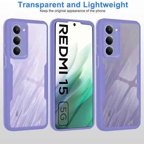 Techsuit - ColorVerse 360 tok kijelzővédővel - Xiaomi Redmi 15 4G / Redmi 15 5G - Lila
