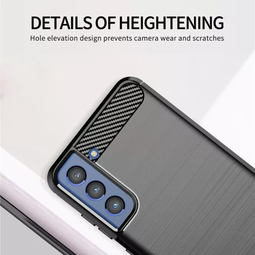 Techsuit - Carbon szilikon tok - Samsung Galaxy S21 FE - Fekete