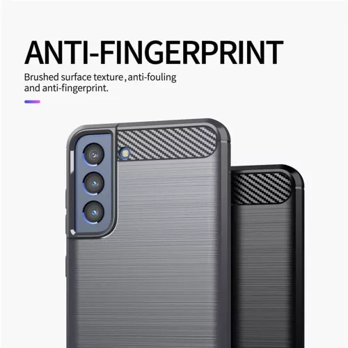 Techsuit - Carbon szilikon tok - Samsung Galaxy S21 FE - Fekete