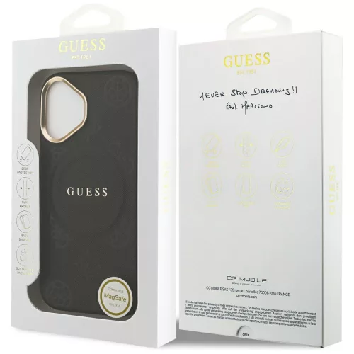 Guess - Bazsarózsás Hőpecsétes MagSafe (GUHMP17SPSAMSECK) - iPhone 17 - Fekete