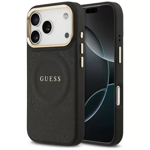 Guess - Bazsarózsás Hőpecsétes MagSafe (GUHMP17LPSAMSECK) - iPhone 17 Pro - Fekete