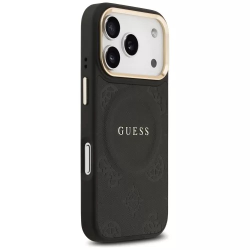 Guess - Bazsarózsás Hőpecsétes MagSafe (GUHMP17LPSAMSECK) - iPhone 17 Pro - Fekete