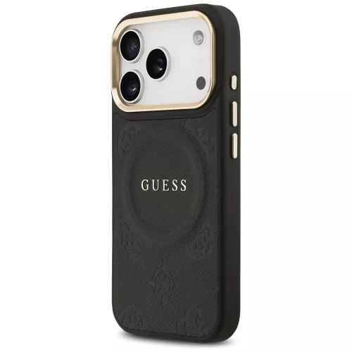Guess - Bazsarózsás Hőpecsétes MagSafe (GUHMP17LPSAMSECK) - iPhone 17 Pro - Fekete